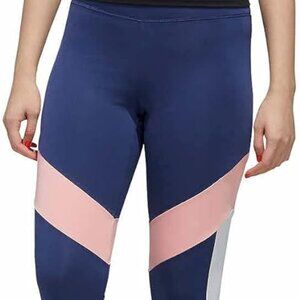 New Adidas Women's Color Block Tight Leggings Size XL High Rise Waist Yoga